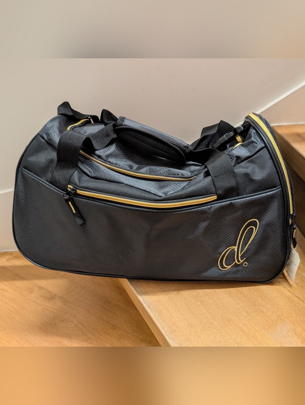 Black and Gold Dance Duffel Bag by